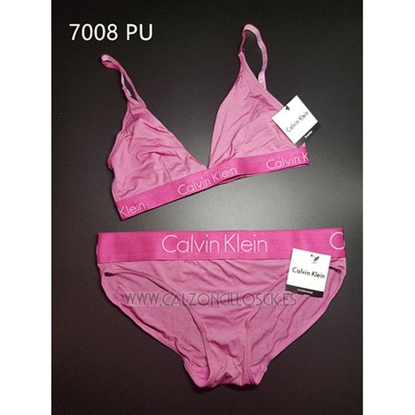 Conjunto Sujetador y Slip Calvin Klein Mujer Rosa 